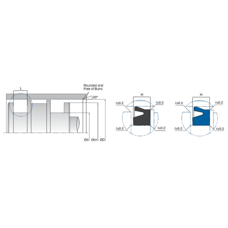 PU / NBR U Ring Piston Seal Pneumatico Facile installazione per cilindri