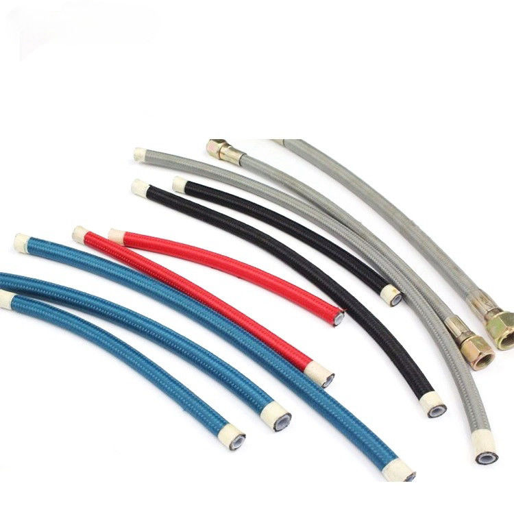 PTFE nero argento tubo di linea di combustibile intrecciato in acciaio inossidabile tubo di combustibile intrecciato in acciaio