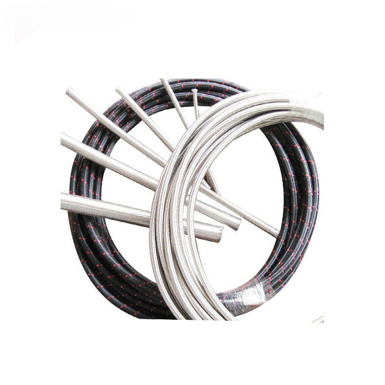 PTFE nero argento tubo di linea di combustibile intrecciato in acciaio inossidabile tubo di combustibile intrecciato in acciaio
